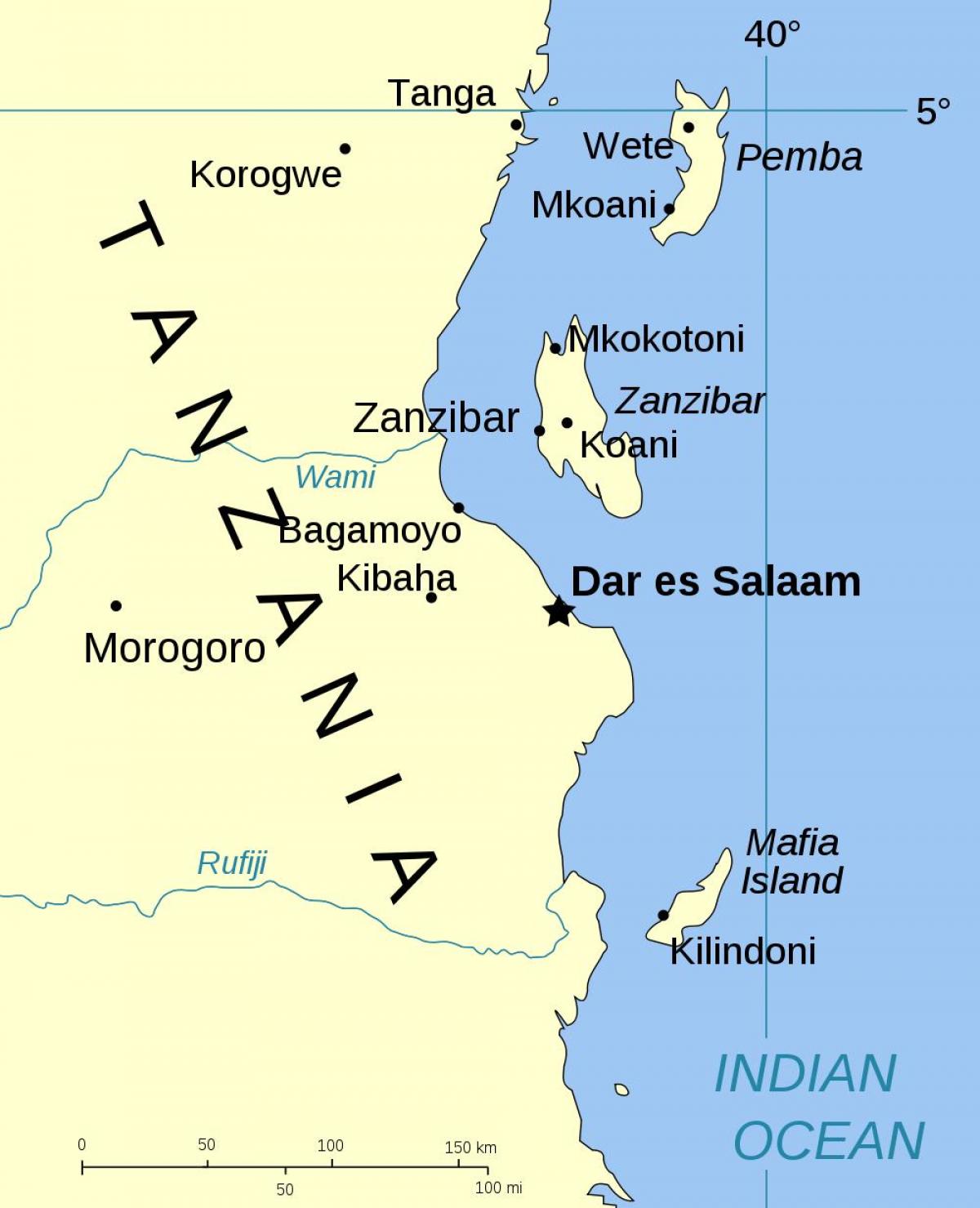 tansanian saaret kartta