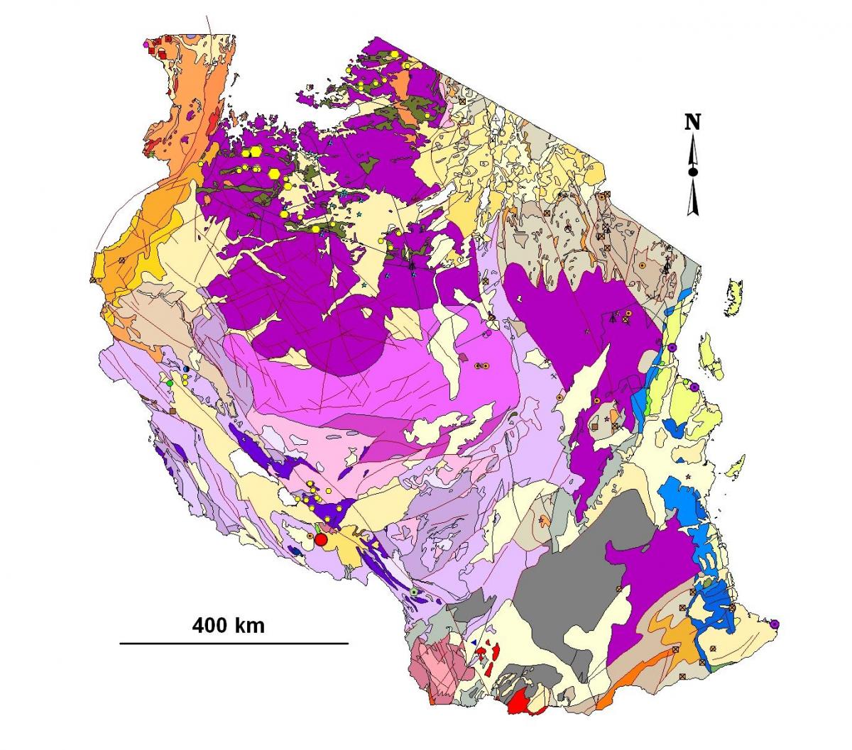Kartta tansanian geologisen