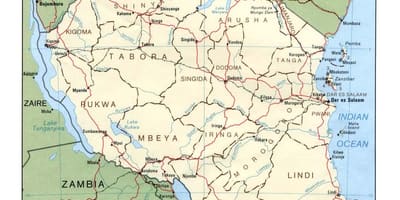 Kartta historiallisia sivustoja vuonna tansania