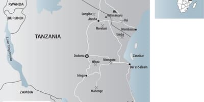 Kartta tansanian kultakaivoksia