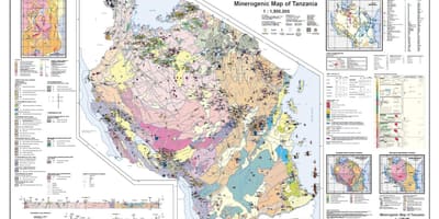 Geologia ja mineral tansanian kartta